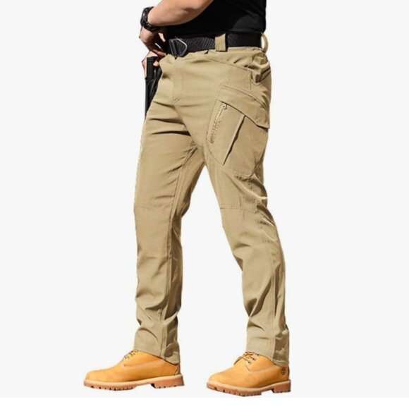 Mens Tactical Cargo Pants Water Resistant Hiking Outdoor Work Pants Multi Pocket - Picture 5 of 10